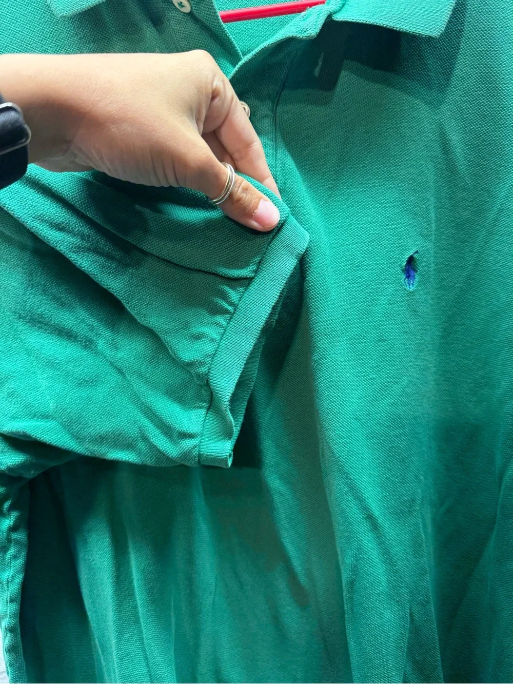 Vintage Polo Ralph Lauren Polo Shirt XL Tall Green Made USA Cotton Preppy
